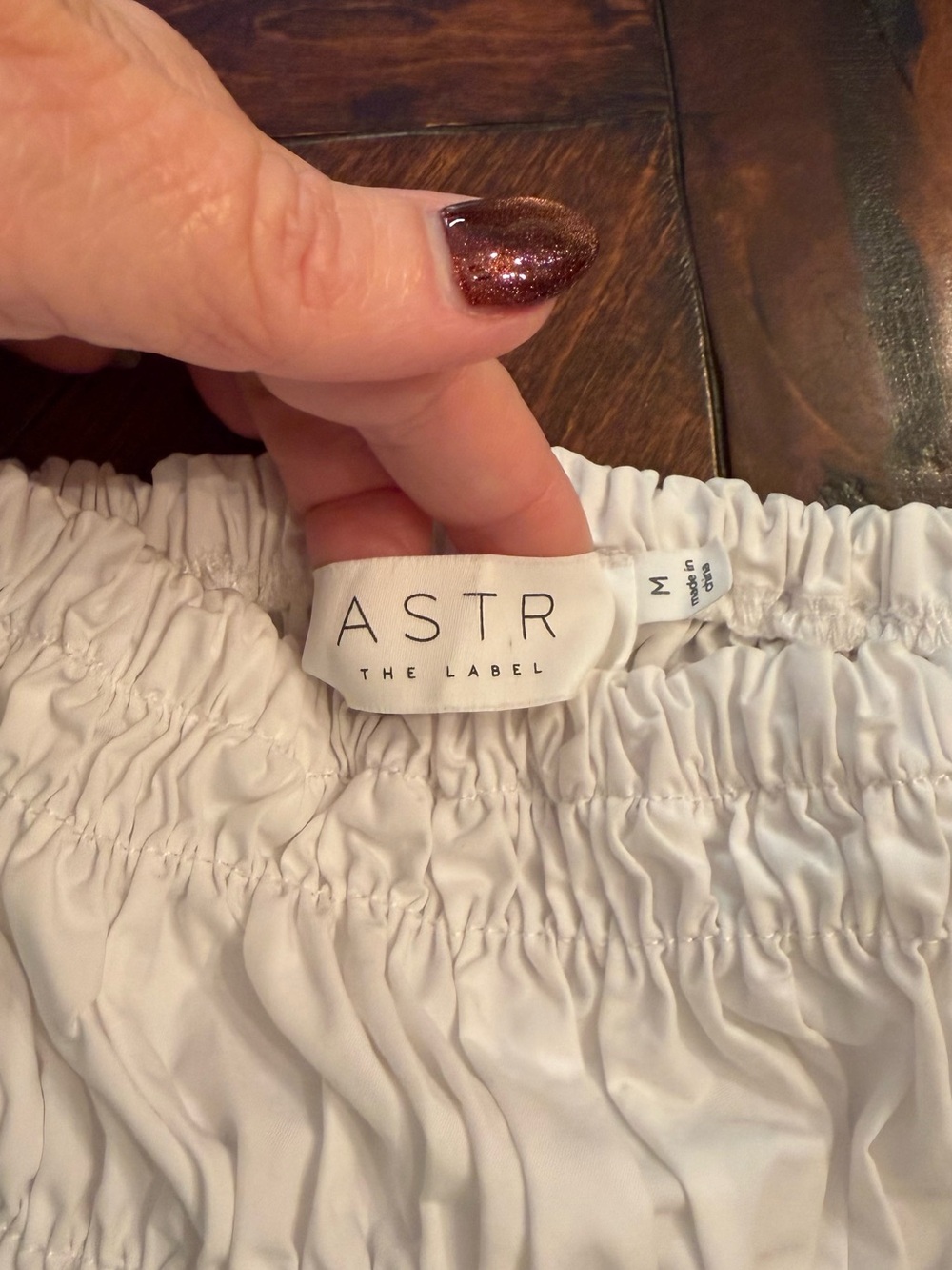 Astr White Puff-Sleeve Smocked Peplum Top - Picture 3 of 7